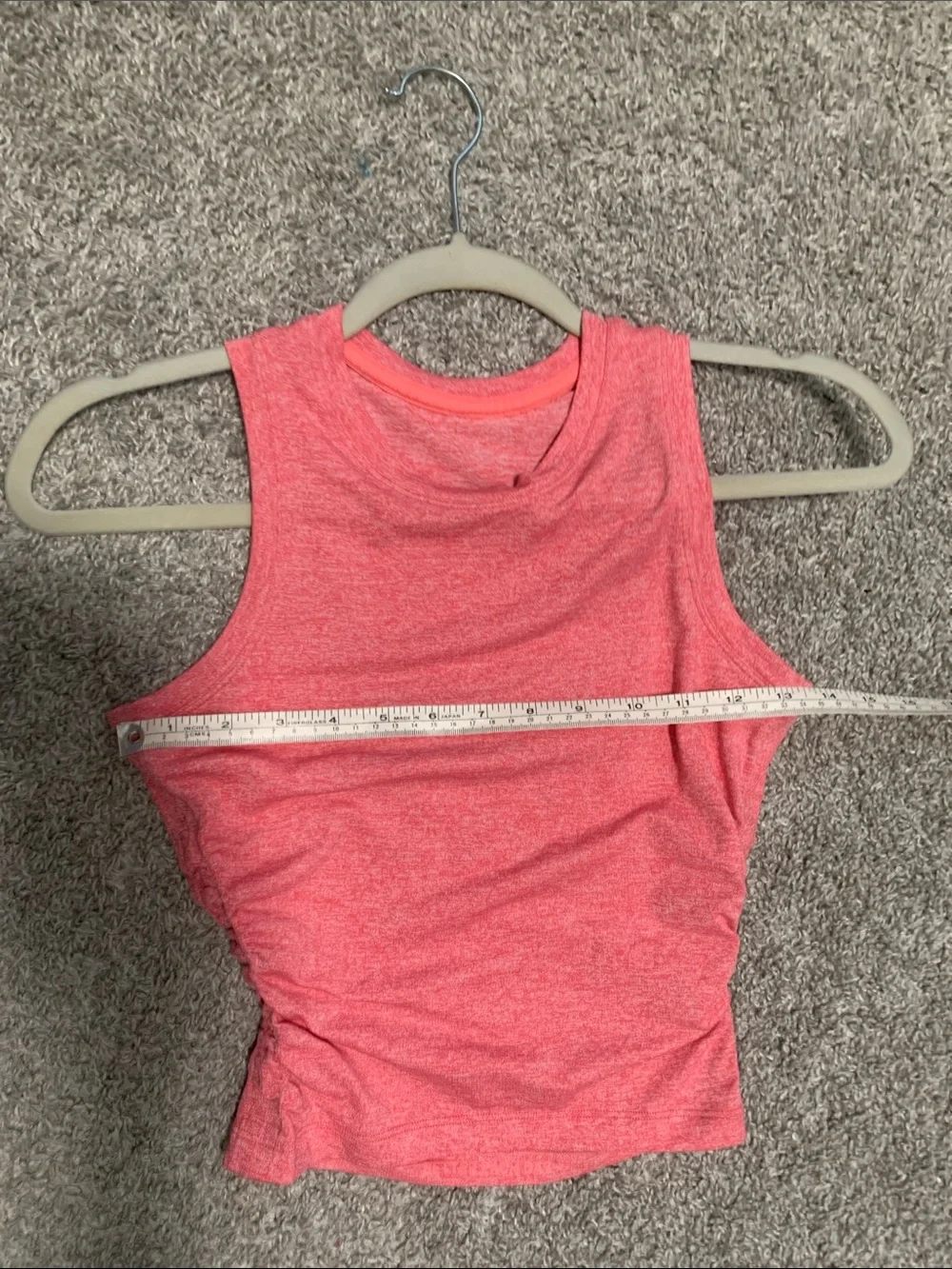 Lululemon Heathered Pink Sleeveless Ruched Tank Top